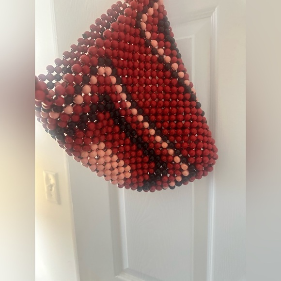 Beaded Red and Black Handbag - Picture 3 of 4